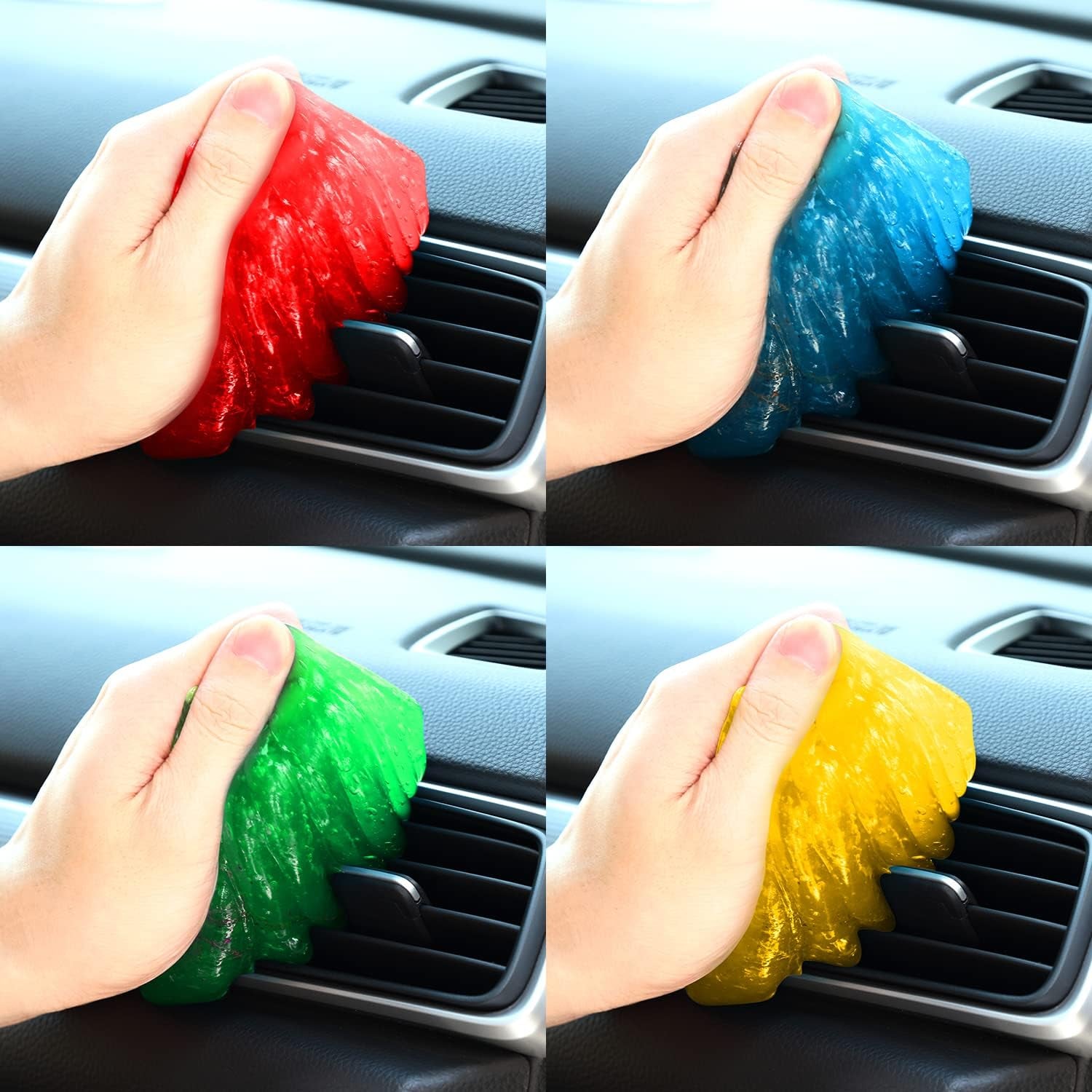 4 Pack Car Cleaning Gels, Auto Detailing Tools Cleaning Putty Car Interior Cleaner Slime, Car Jelly Cleaner, Keyboard Cleaner, Car Cleaning Supplies, Gifts for Men Women, TOOLS-00150