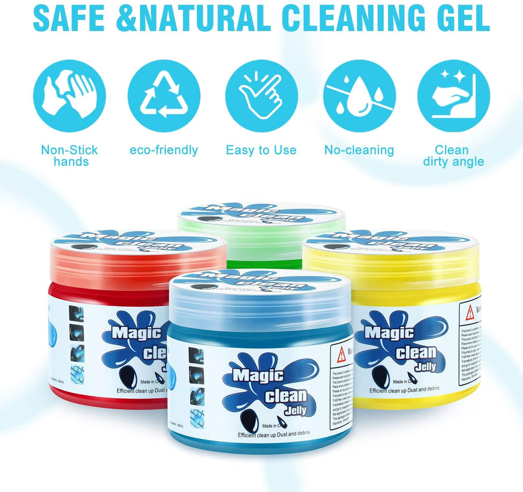 4 Pack Car Cleaning Gels, Auto Detailing Tools Cleaning Putty Car Interior Cleaner Slime, Car Jelly Cleaner, Keyboard Cleaner, Car Cleaning Supplies, Gifts for Men Women, TOOLS-00150