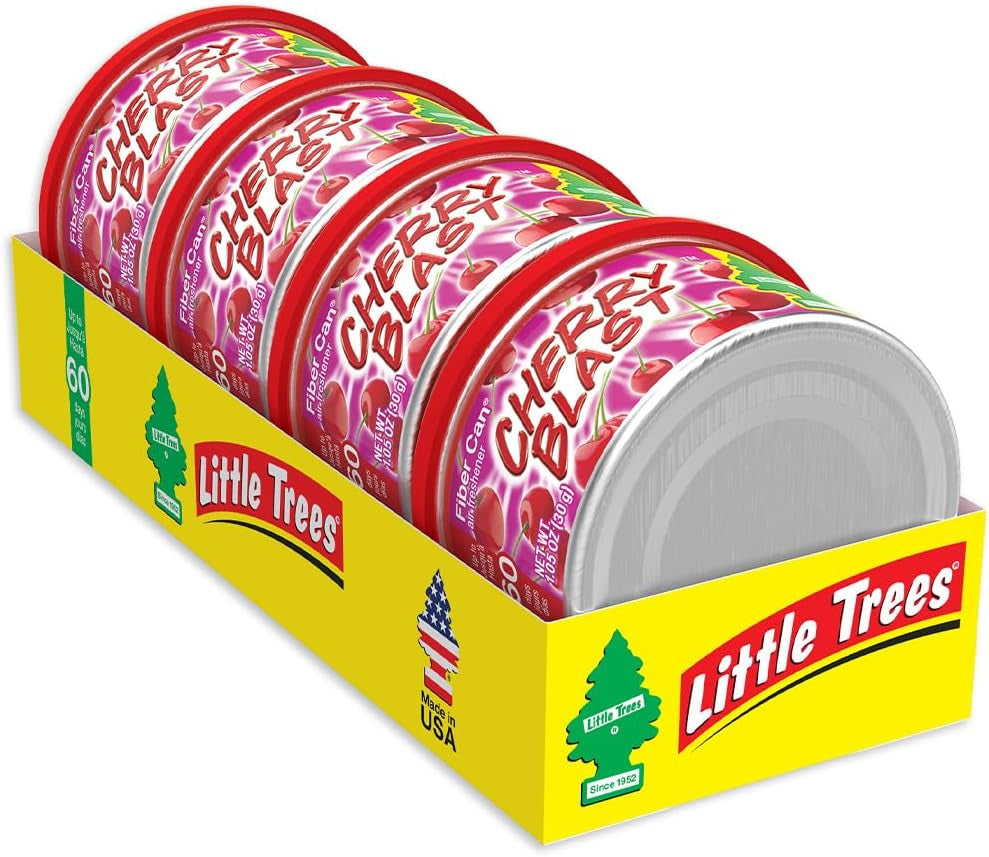 Car Air Freshener | Fiber Can Provides Long Lasting Scent for Auto or Home | Recycled Fiber | Cherry Blast, 4 Air Fresheners